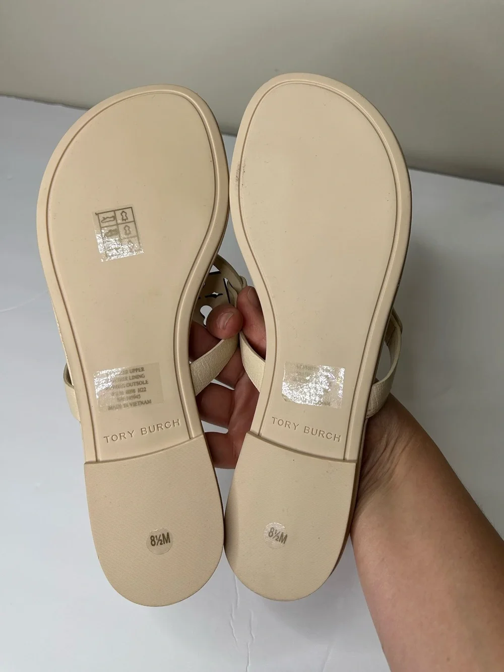 Tory Burch Miller Pavé Leather Sandals in New Cream new without box